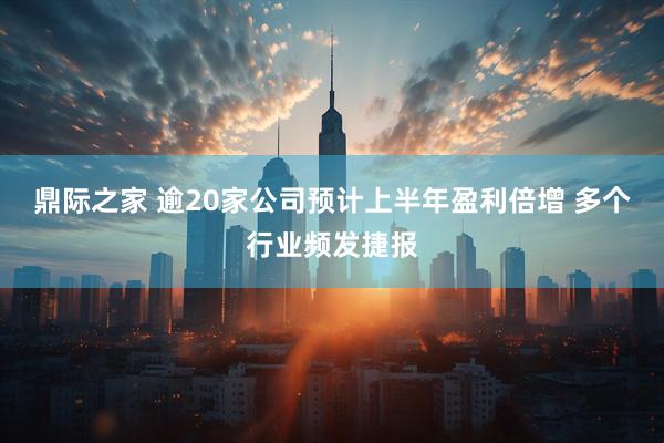 鼎际之家 逾20家公司预计上半年盈利倍增 多个行业频发捷报